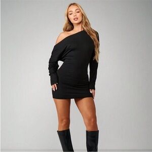 Fashion Nova One Shoulder Black Dress